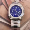 Automatische mechanische blauwe herenhorloges Bekijk zwarte wijzerplaat met roestvrijstalen armband 904L BR 05 Datum Squar Case Limited