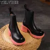 Boot Gladiator Motorcykel Kvinnor 2022 Ny Winter High Heel Chunky Shoe Pu Leather Casual Knee Warm Sport Designer Bota 220805