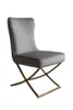 Meubles de salon Nouveau conçu à la conception de velours coupé en velours moderne en acier inoxydable x chaise de restauration à base