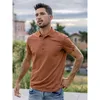 Kuegou Fashion Clothing Solid Kolor Mens Polo Shirt krótkie rękawy Lape Wysokiej jakości Slim Summer Top plus rozmiar 6498 220708