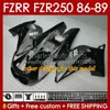 Kit per il corpo per Yamaha FZR250 FZR 250 R RR FZR250R 1986 1987 1988 1989 Bodywork FZR-250 86-89 142NO.35 FZRR FZR 250R 250RR FZR-250R FZR250RR 86 87 88 89 BIANCO GLOSSO FAILING