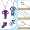 Pierre naturelle champignon forme pendentif colliers Reiki guérison cristal rayure Agate collier à breloques pour femmes bijoux