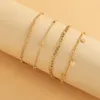 Retro Einfache Runde Pailletten Anhänger Armband frauen Mode Persönlichkeit Kreative Gold Metall Armbänder Mädchen Liebhaber Schmuck Geschenk