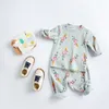 Milancel Summer Baby Pajamas Set Cartoon Długie rękaw O szyję i spodnie śpiące 220706