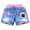 Summer Kids Short Denim s For Girls Fashion Girl Princess Jeans Pantaloni per bambini Abbigliamento floreale 220419