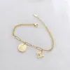Link łańcuch mody złoty ze stali nierdzewnej rzymski litera harm designer bransoletki miłośnicy koreańskiej biżuterii Fawn22