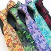 Bow Ties Luxury Silk jacquard tissage Tie noire verte 8cm cou de floral pour hommes