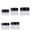5/10/15/20/30/50g Empty Cosmetic Jar Pot Black Frosted Glass Refillable Ointment Bottles Eye Shadow Face Cream Container YF0071