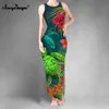 NoisyDesigns långa klänningar för kvinnor Summer Hibiscus Boho Turtle Flower Mönster SLIT VEST ROUPAS DE FESTA PLUS STORLEK 4XL 220627