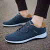 Leather Running Shoes for Men Casual Lace-up Sneakers Breathable Non-slip Athletic Sport Shoe