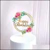 Other Home Decor Garden Creative Rose Gold Birthday Wedding Party Cake Tools Girl Boy Acrylic Topper Baby Shower Dessert Accessories Drop