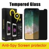 Dla iPhone 13 12 pro Max XR xs 11 7 8 plus antyspy prywatność Screen Protector Temper Glass z opakowaniem
