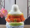 Decoratieve objecten Figurines keramisch maitreya boeddha -standbeeld zitten op lotus mammon god van fortune beeldje fengshui home decor 24 cm breedte