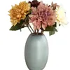 En faux blomma singel stam höst crepe dahlia 22 "längd simulering peonia för bröllop hem dekorativa konstgjorda blommor