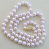 Collana perla Akoya rosa perfetta da 8-9 mm 18 "14K