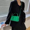 Borsa da sera Niche Design Small Female 2022 New Fashion Summer High Sense Sheng Shi Green Shell Texture Messenger 0805