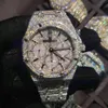 Moissanite Mosang Stone Diamond Watches 커스터마이징은 남성의 테스트를 통과 할 수 있습니다