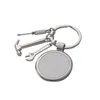 Porte-clés en métal blanc blanc, outil de bricolage par Sublimation, 300 pièces, pour cadeaux de fête, DHL