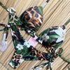 Sexig bikini Set 2-stämpel Sport Sport badkläder Kvinnor strandkläder push-up vadderad baddräkt bodysuit utsökta bather badkläder 220518