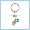Key Rings Jewelry Fashion Drusy Druzy Keychain Mermaid Tortoise Starfish Fish Scale Charms For Women Drop Delivery 2021 S6Ijo