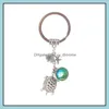 Llaveros Joyería Moda Drusy Druzy Llavero Sirena Tortuga Estrella de mar Escala de pescado Encantos para mujeres Drop Entrega 2021 S6Ijo