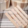 Soap Dishes Bathroom Accessories Bath Home Garden Square Convenient El Wooden Soaps Holder Fashion Storage Decorate Water Leakage Pab12156