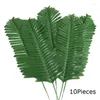 Couronnes De Fleurs Décoratives 10/20Pcs Plantes Artificielles Tropicales Sago Cycas Feuilles Dispersées Queue Imitation Fougères Plante Feuille Home Party