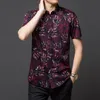 Męskie koszule zwykłe chiński styl znakomity cyfrowy druk luksusowy krótki rękaw Koszula Summer Quality miękka wygodna lodowata fajni mężczyźni m-xxxlme