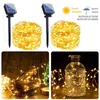 Mmmm Outdoor Solar LED Drut Copper Fairy Light For Garden Świąteczny wieniec świąteczny Dekoracja J220531