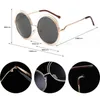 Neue Vintage Mode Women Brand Designer Fahrrad Sonnenbrille Elegant Big Round Draht Rahmen Sonnenbrillen übergroße Brille 296y