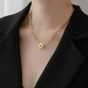 Chains Silver Color Hollow OT Flower Necklace Ladies Temperament Korean Wild 18K Gold AccessoriesChains