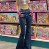 WeeeEe Women Streetwear Boot Cut Flare Jeans Yüksek Bel Katı Sıska Denim Pantolon Yaz Gündelik Mavi Pantolon Kore Moda Capris 220815