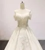 Nyaste A Line Wedding Dress 2022 Crystal Lace Pärled Bridal Collection Set Wedding Bowns Plus Size
