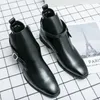 Bottines d'affaires formelles pour hommes, chaussures à talons bas, boucle, bout rond, décoration, Style britannique, mode rétro polyvalente DH903