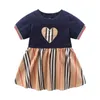 Children Dresses Striped Summer Kids Clothes Short Sleeve Cotton Girl Princess Dress Baby