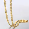 Chains 4mm Womens Mens Necklace Chain Snail Link 585 Rose White Yellow Gold Filled Wholesale Jewelry GNM110Chains