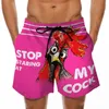 Shorts Masculino KeKe Funny Cock Banana Print Roupa de Banho Calção de Praia Prancha de Natação Calça de Secagem Rápida Masculino Surf 5XL Masculino Masculino Masculino