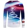 Erkek Tişörtler Marka Noel Uzun Kollu Tişört Erkekler Snowman T-Shirt Ağacı Yıl 3d Baskılı Tshirtmen's