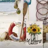 Summer Welcome House Sunflower Garden Flag 30x45cm Double Face Outside Holiday Yard Decoration