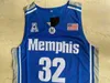 Sj98 Memphis Tigers 32 James Wiseman College Stitched Basketball NCAA University Maglie di alta qualità