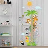 Animals Coconut Tree Wall Sticker Living Room For Kids Home Decoration Mural Bedroom Wallpaper Removable Cartoon Stickers 220607
