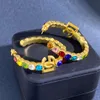 Studri di orecchini progettati da signore G Lettere D Crystal Pendants 18k Oro Anti Allergy Allergy Ear Clip Designer Gioielli Regali di gioielli