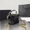 Högkvalitativ svart tygväskor stor kapacitet denim quiltad designer shoppare väska handväska kvinna mode axel väska messenger retro 267c