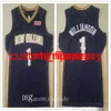 2021 New Stitched Herr Ungdom Barn Zion 1 Williamson Tröjor City Vit Marinröd College Basketball Skjortor Sydda Broderier S-XXL