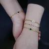 Charm Bracelets Summer High Quality Colorful Birthstone Chain Bracelet Gold Color Paper Clip Women JewelryCharm Lars22