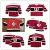 NIVIP Custom Indiana Hoosiers NCAA College Jerseys Man något namn något nummer av god kvalitet ishockey vintage tröja röda svart alternativa s-4xl