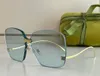 선글라스 여성 디자이너 단순한 대형 광장 프레임리스 라이트 라이트 스페셜 모양의 골드 가장자리 라인 암 패션쇼 Avant Garde Personality UV400 안경