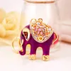 Keychains Cute Rhinestone Crystal Lucky Elephant Keychain Animal Purse Key Chain Bag Decorative Alloy Pendant Ring HandBag Jewelry