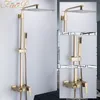 System prysznicowy FAOP Gold Bathroom Shower Sets Brass Waterfall Heads Kan do miksera luksusowe krany deszczu Y200321
