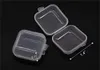 Mini Square Storage Containers Box med gångjärnslocket klara öronproppar Plastiska transparenta lådor för pärlsmycken